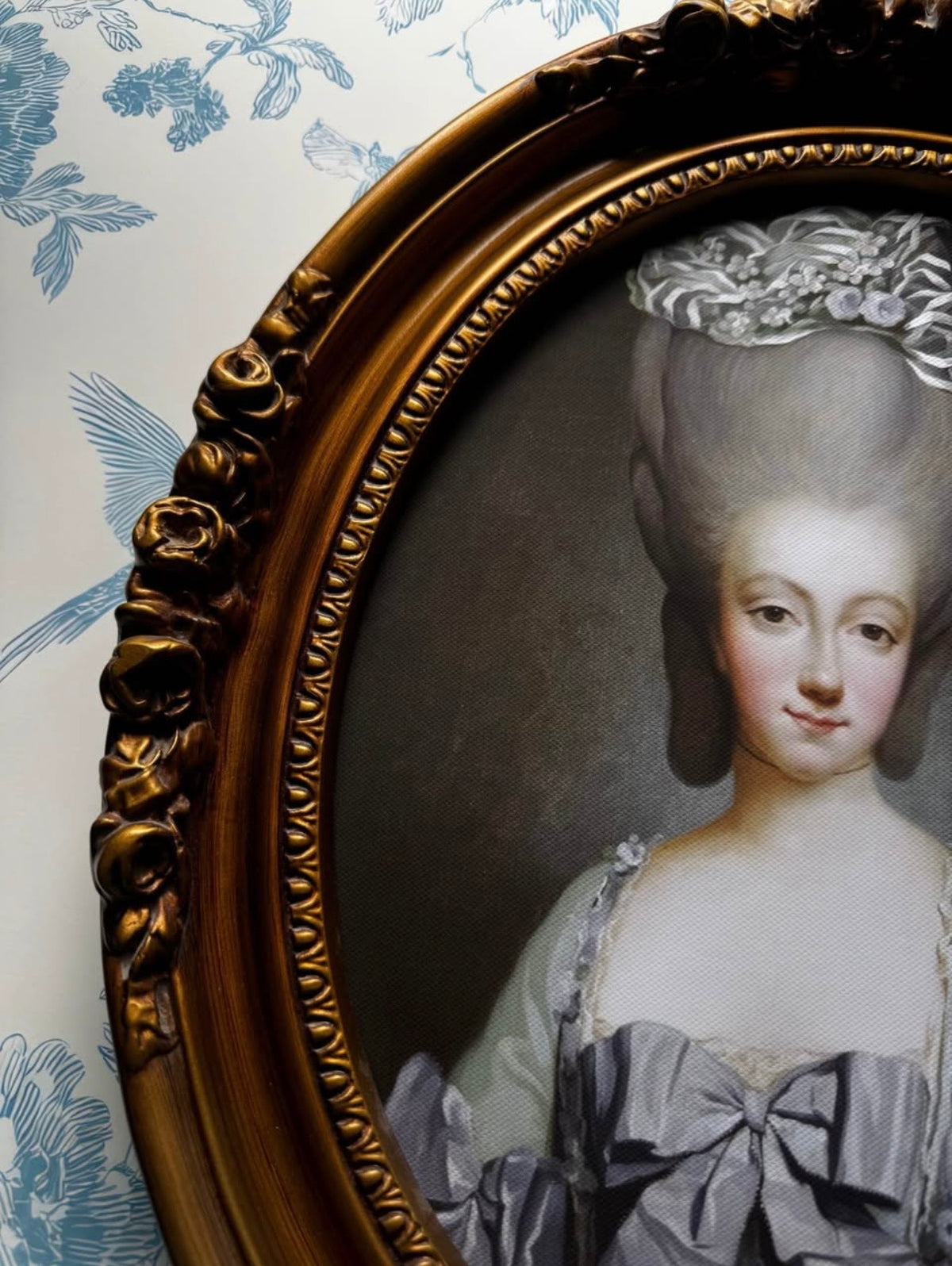Framed Giclée Portrait Giclee in Antique Oval Frame, 11 × 14 in.