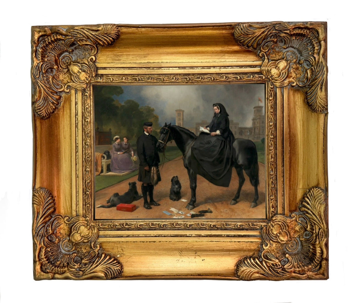 Queen Victoria at Osborne House — Giclee Print in Gold Frame, 15.5 x 13.5"