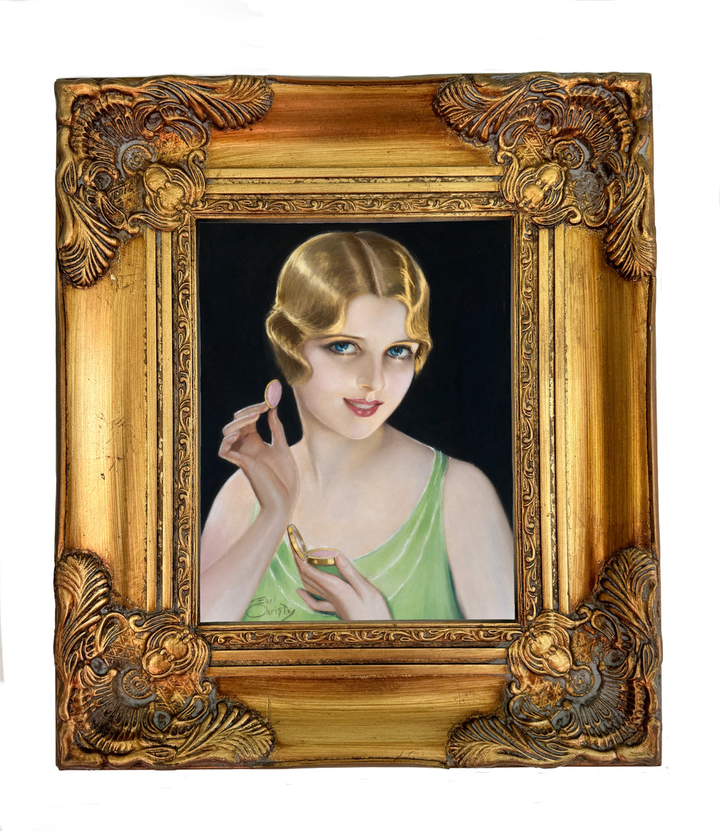 1920s Pin-up Art in Gold Frame