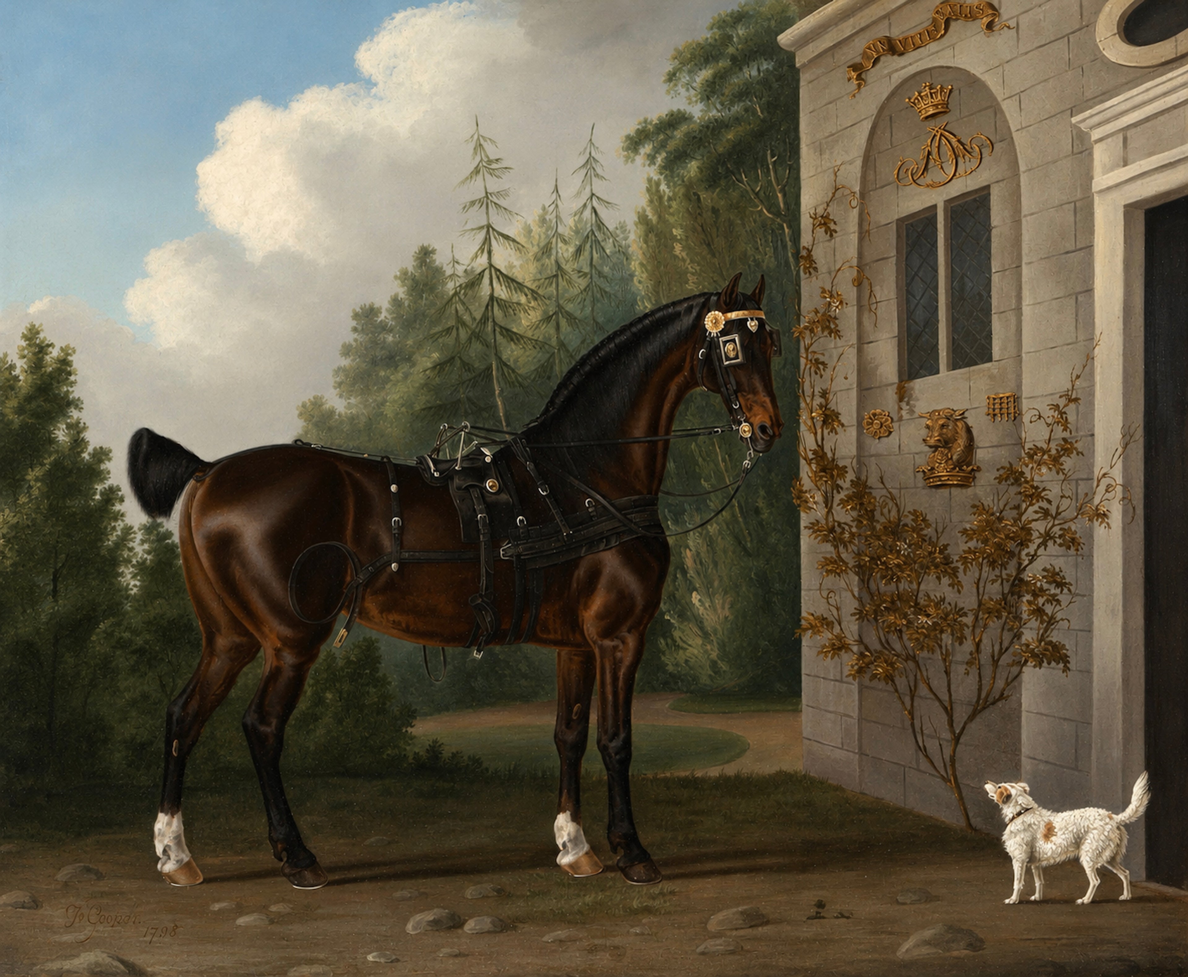 Vintage Equestrian/Horse with a Terrier