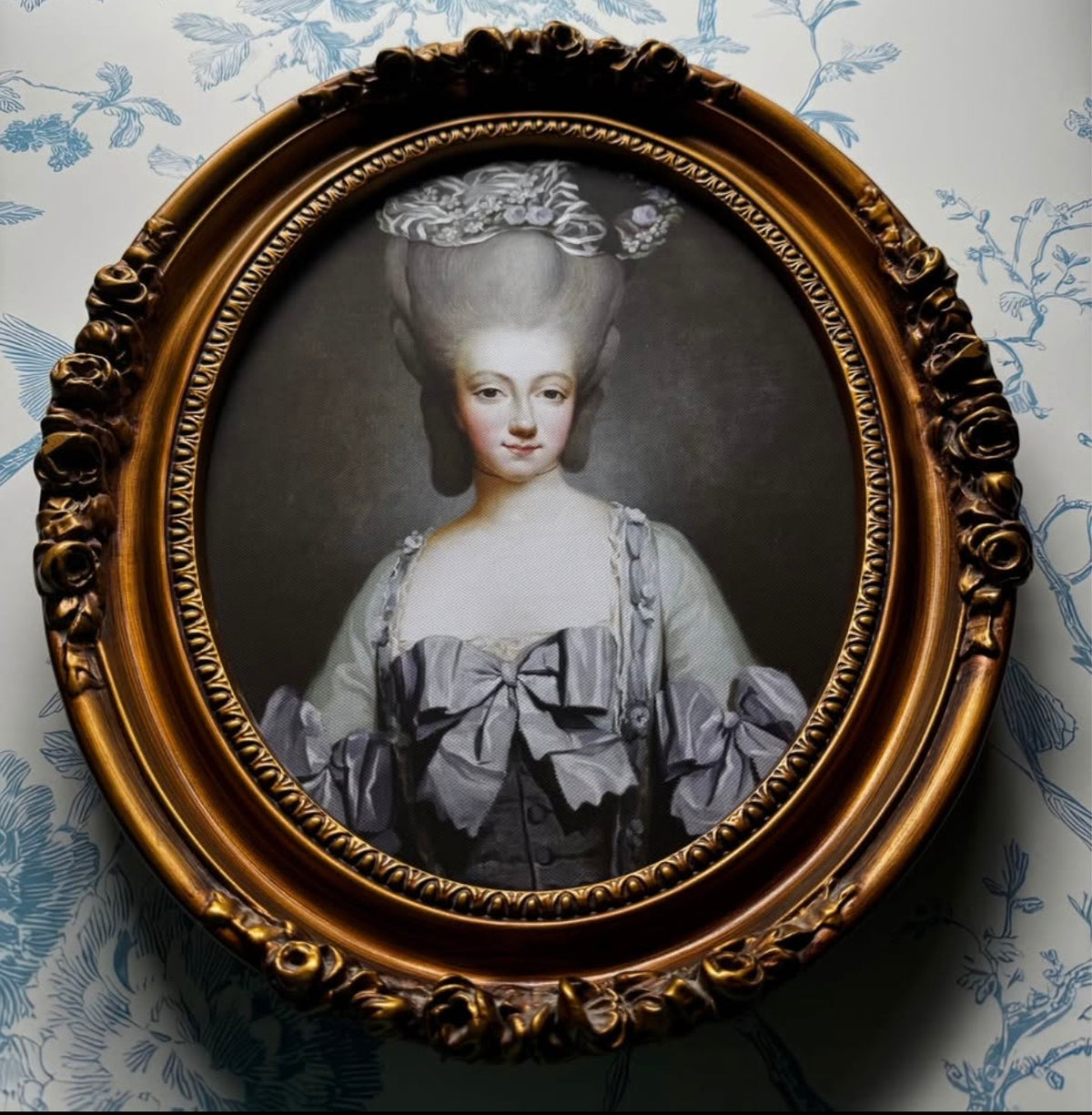 Framed Giclée Portrait Giclee in Antique Oval Frame, 11 × 14 in.