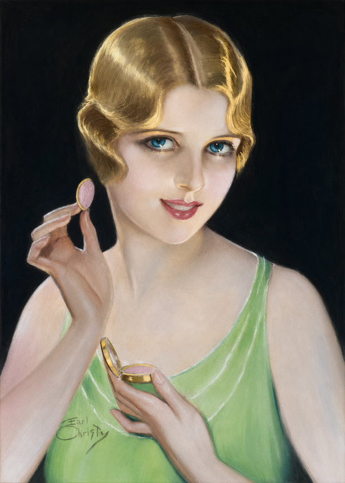 1920s Pin-up Art in Gold Frame