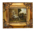 Equestrian Vintage art Grooms with Horses