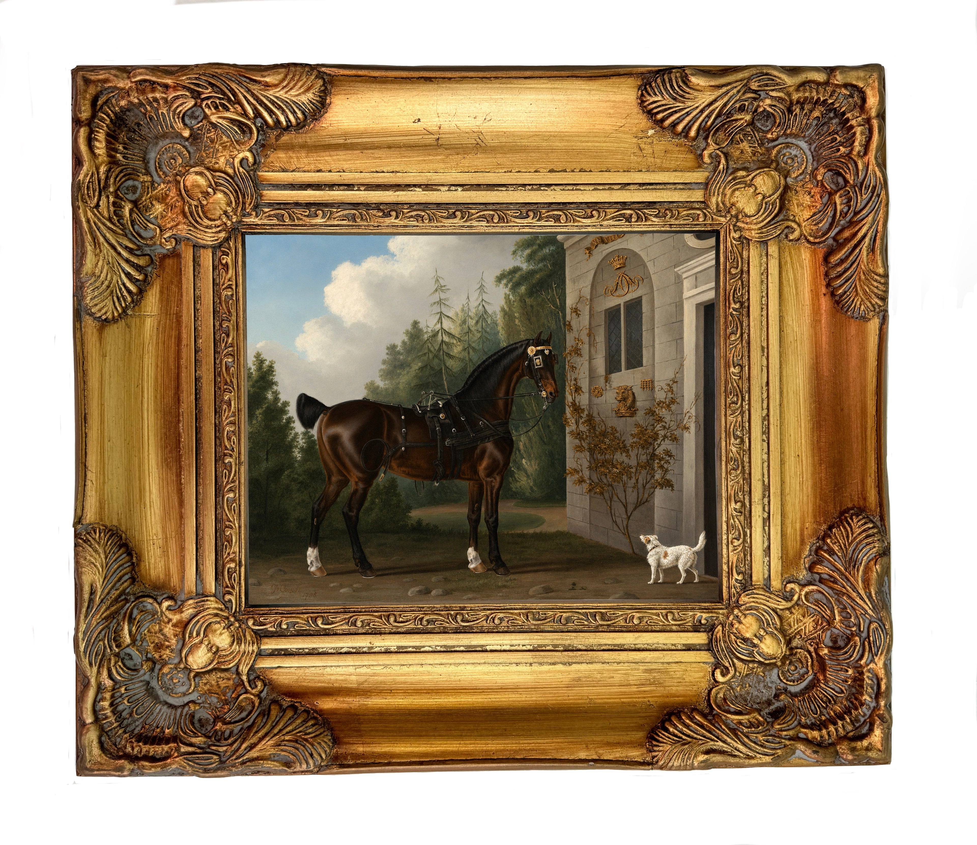 Vintage Equestrian/Horse with a Terrier